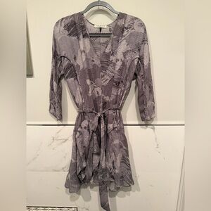 Halston Heritage Abstract Printed Gray Dress